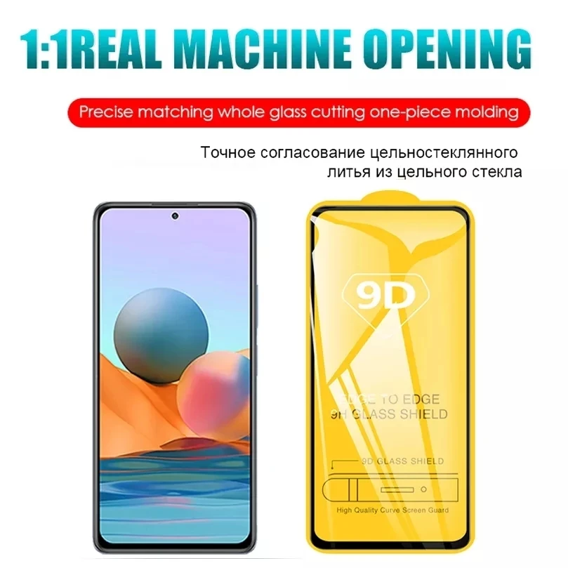 2Pcs 9D Tempered Glass  for Xiaomi Poco X3 Pro NFC F3 M3 M4 Screen Protectors for Redmi Note 11 10 9 8 7 11T Pro 9s 10s 9T 9A 9C