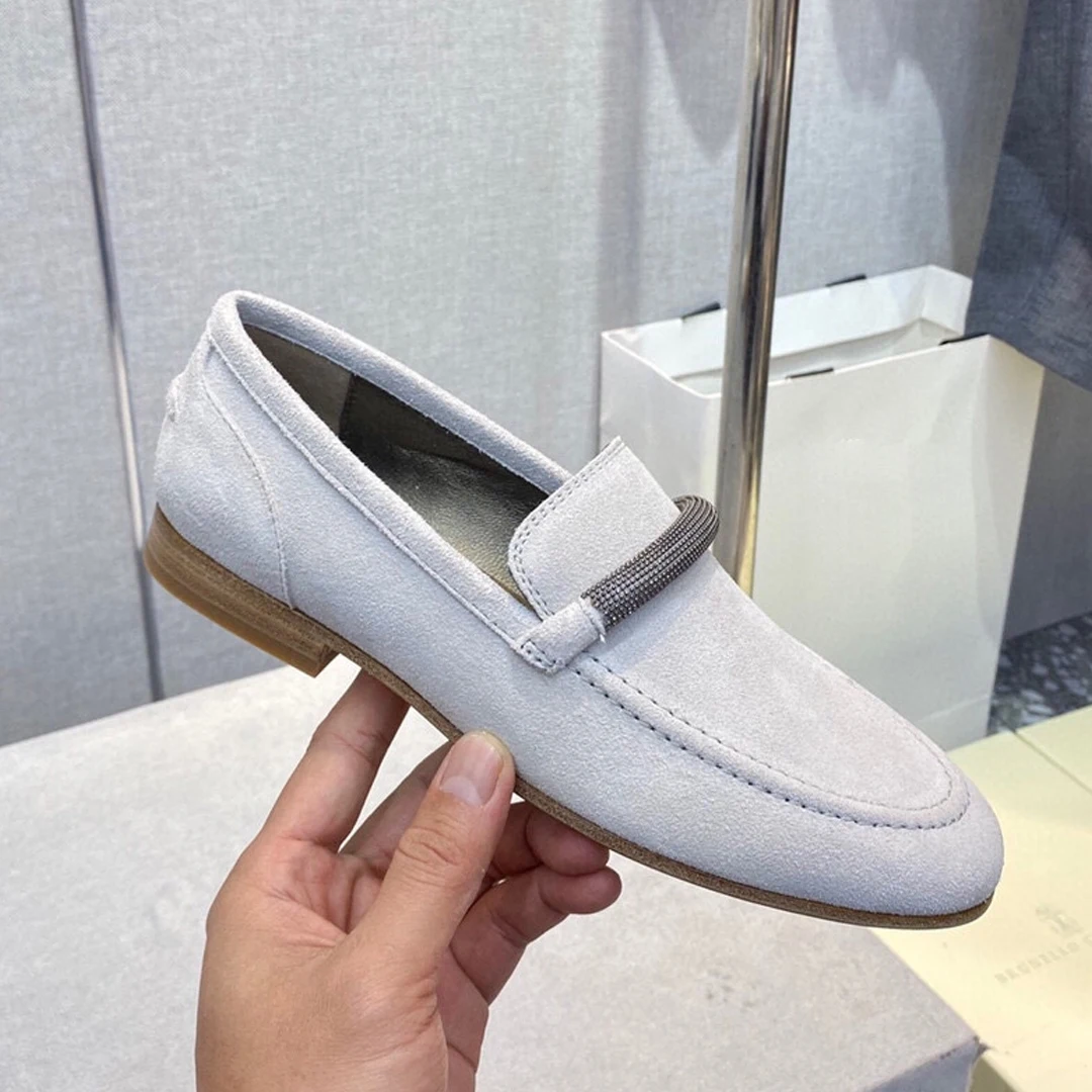 

Women'S Suede Loafer High Quality New Casual Commuting Soft And Loafer Slightly Flat Shoes Female