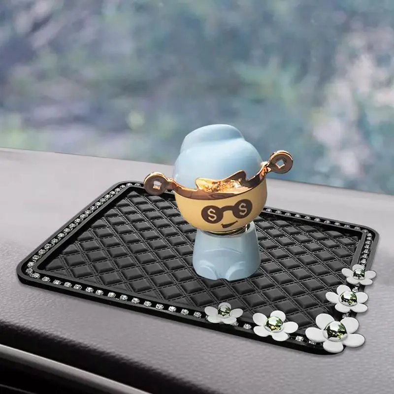Car non-slip phone pad car dashboard storage mat reusable dashboard mat for coins keys cards phones sunglasses