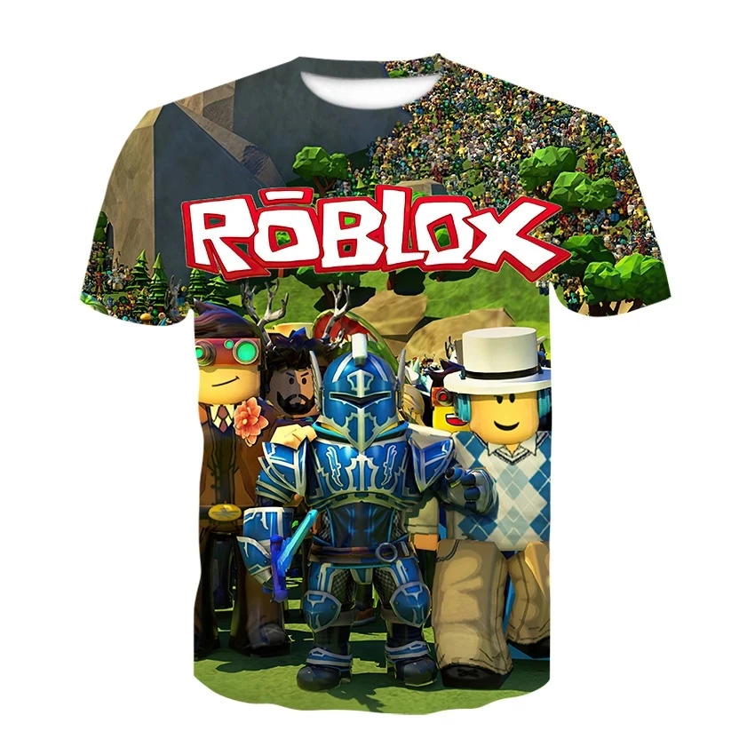 2023 Robloxing kid T-shirt Boys Game Sports T-shirt Child Cartoon Short sleeve top 3D Printing Casual Street Harajuku Clothes