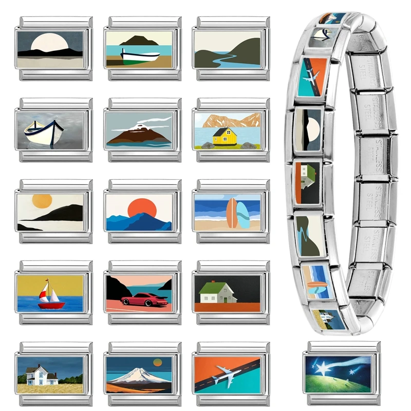 Natural Scenery Stainless Steel Bracelet Car Jewelry