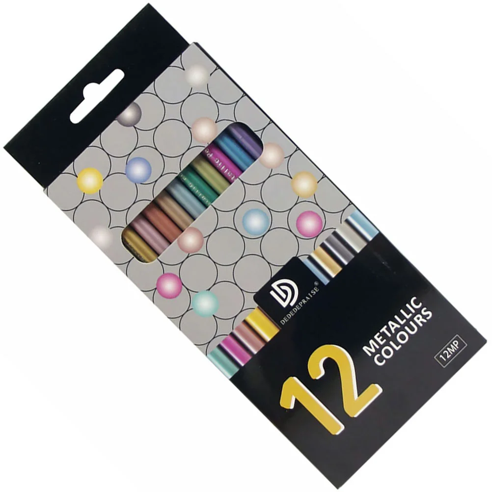

1 Set 12 Colors Metallic Color Pencils Wooden Drawing Pencils Painting Pencils Kids Color Assorted Colors Sketching Set Premium