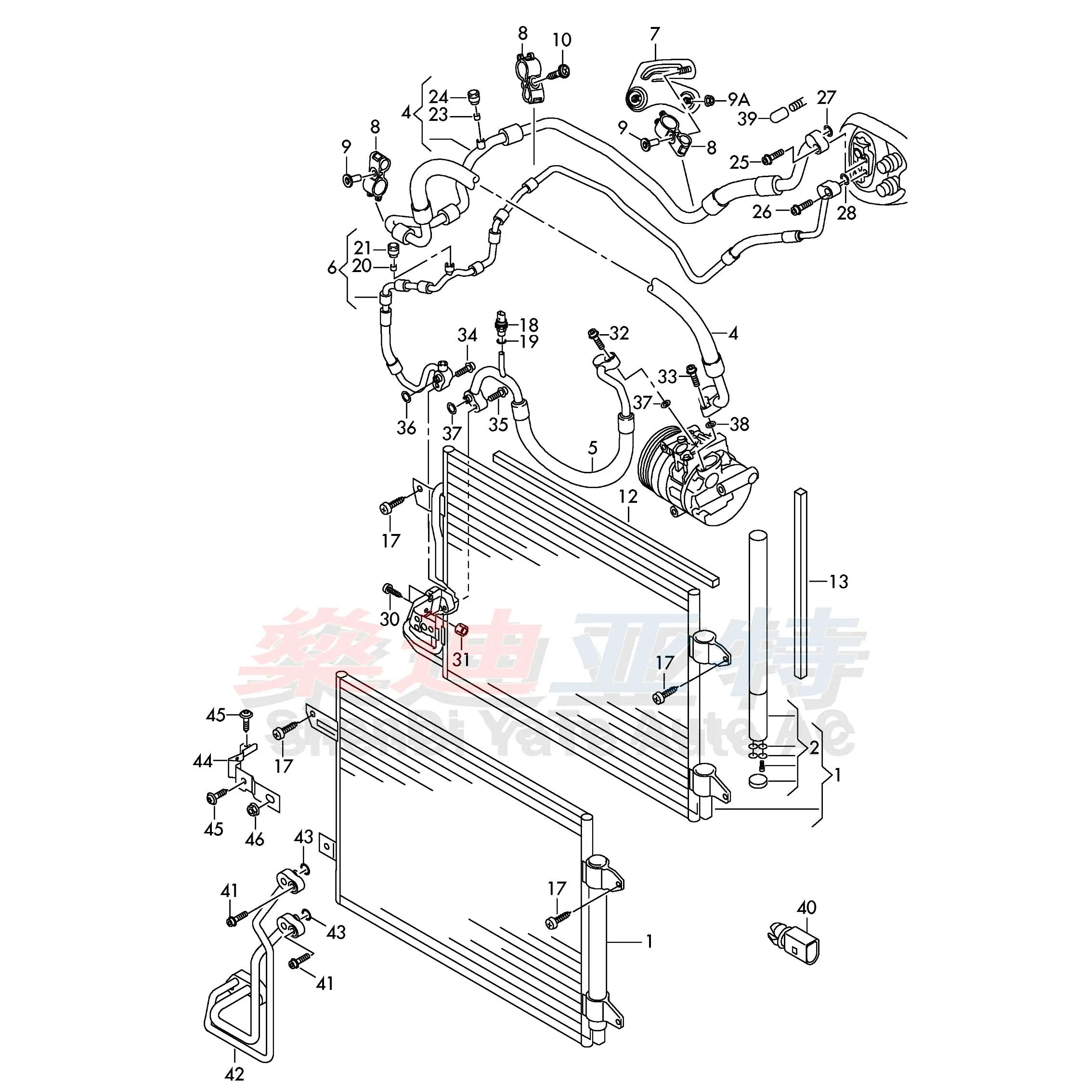 A/C Air Conditioning Condenser For Audi TTS TT A3 Volkswagen Golf Touran Passat B6 Jetta Skoda Superb 1K0820411AK 1K0820411Q