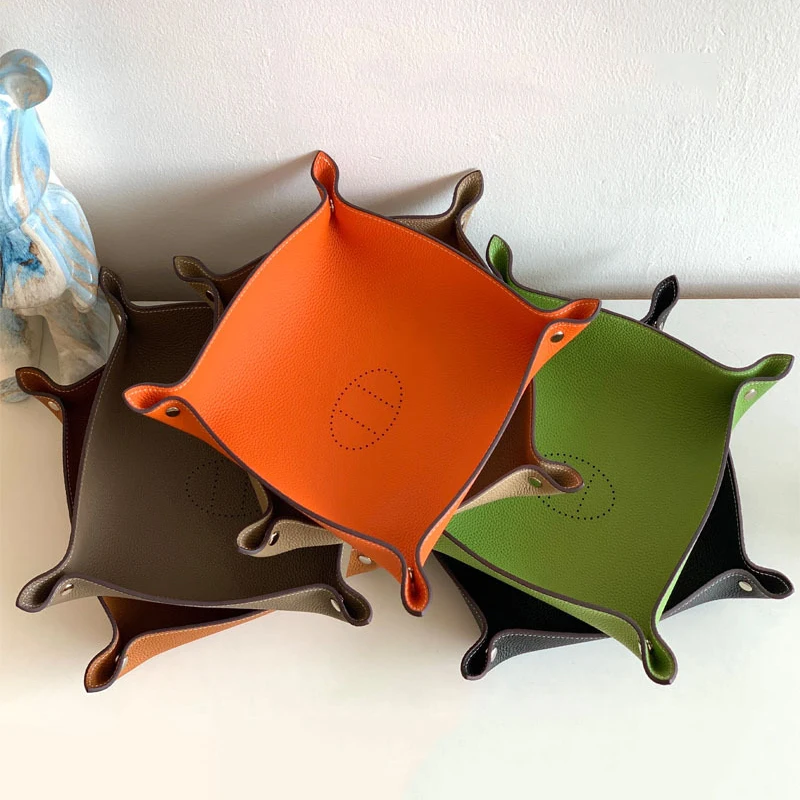 

Поднос для хранения из натуральной кожи, магнитная витрина, кошелек для монет, коробка для хранения косметики, настольный органайзер, украшение для дома