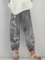 Plus Size Women Summer Casual vacation loose print pants Comfortable and Soft Trousers - Image 6