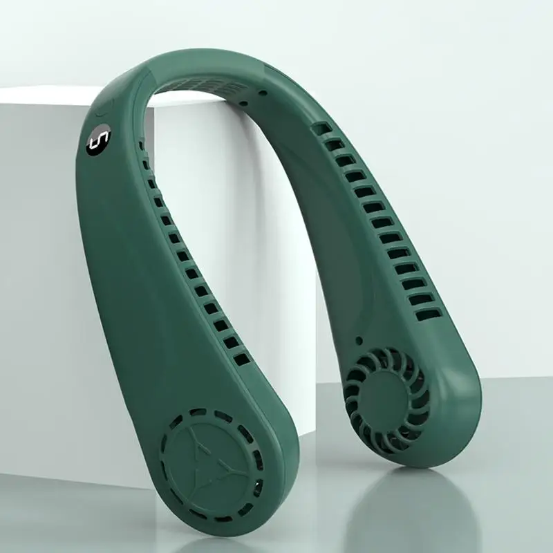 Bladeless Neck Fan Rechargeable Personal Cooling Device For Neck 5-Speed Adjustable Battery-Powered Portable Fan Hands-Free