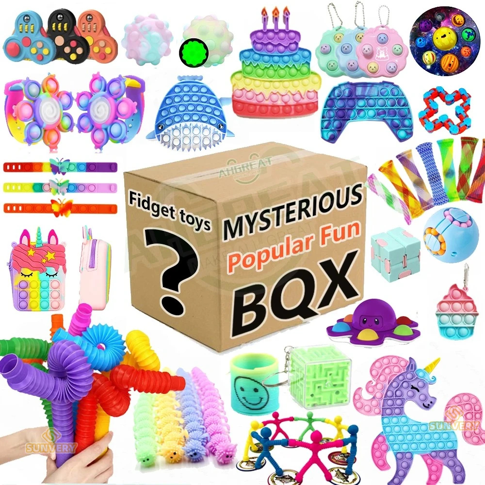 6-24pcs Random Fidget Toys Pop Mysterious Gifts Pack Surprise Box Different Fidget Set Antistress Relief Toys for Children Adult 1