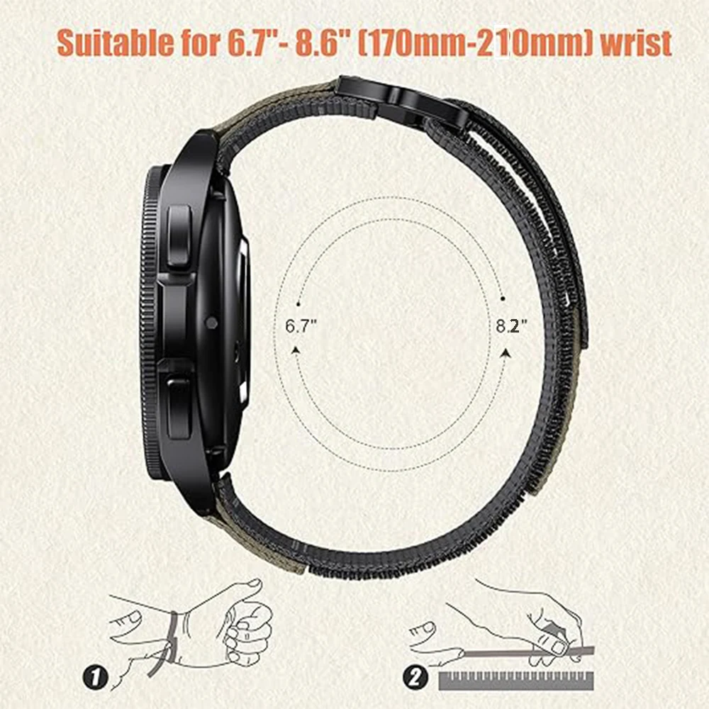 Nylon Velcro Watch Strap Band - 20mm/22mm