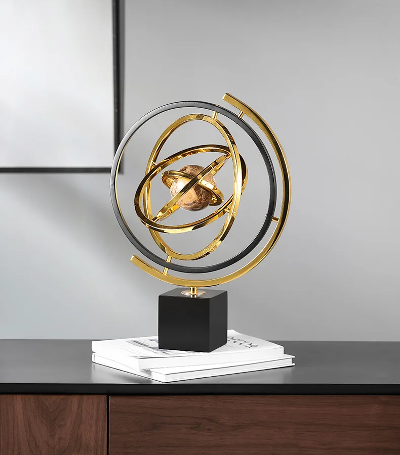 Classic Vintage Office Business Crafts American Globe Decoration European Resin Globe