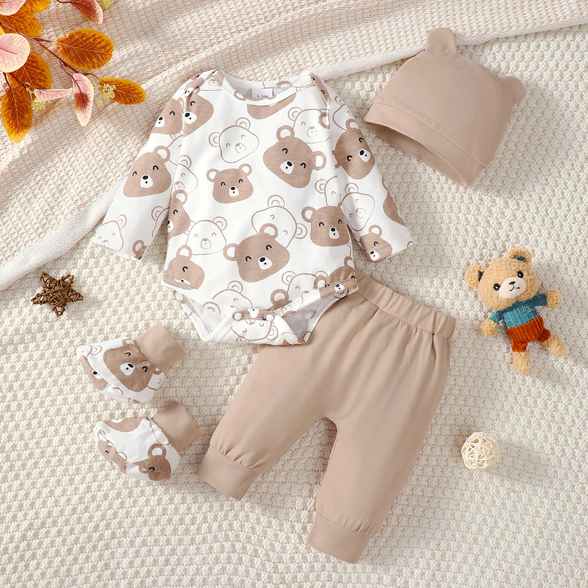 4PCS Baby Bear Photography Outfit 5