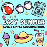 EASY SUMMER Bold-easy Patterns Coloring Book for Adults Cute Drawing Book Perfect Gift for Party and Birthday 1