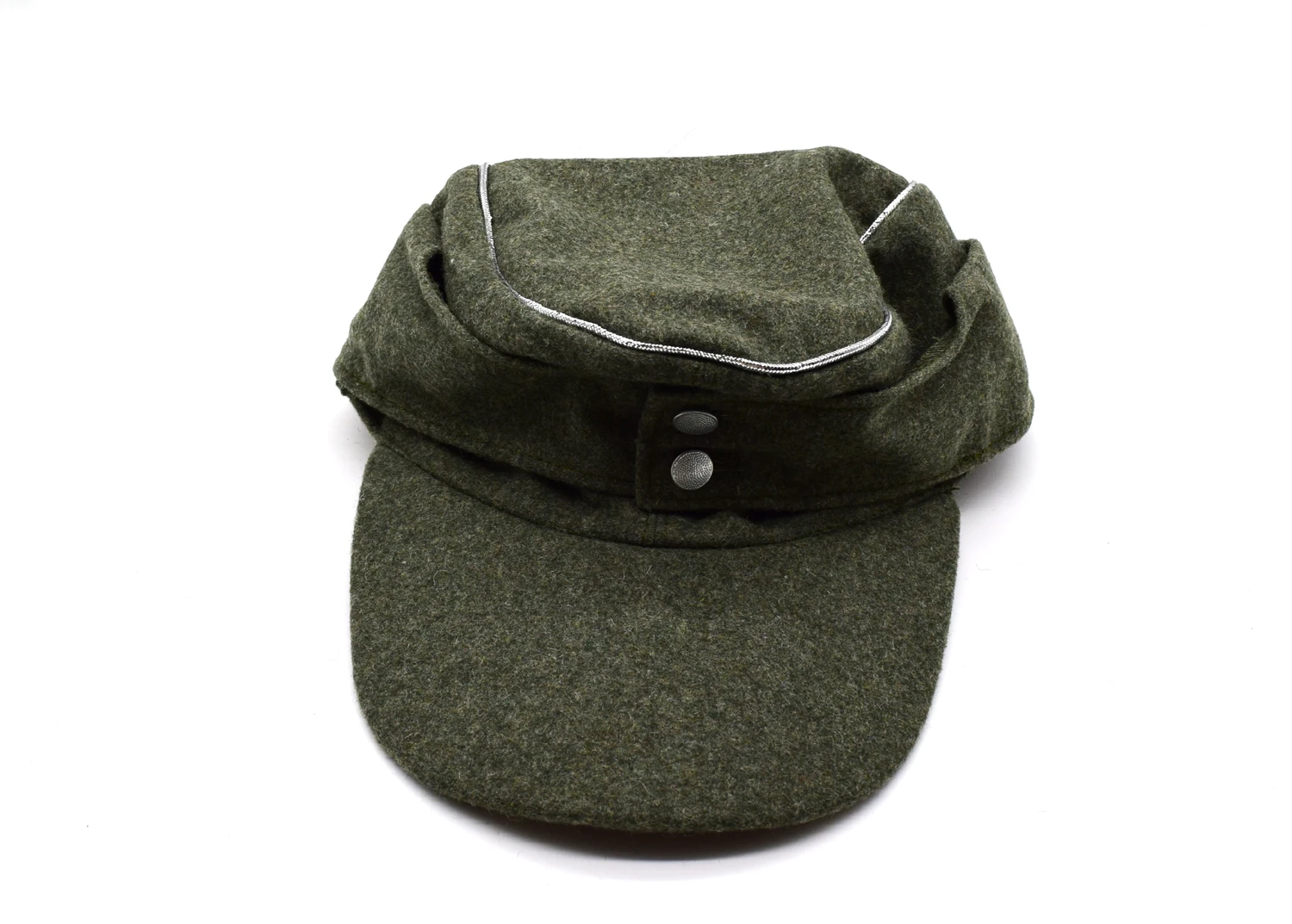 Casquette militaire allemande M43 officier laine pêche reenactment vert field panzer authentique