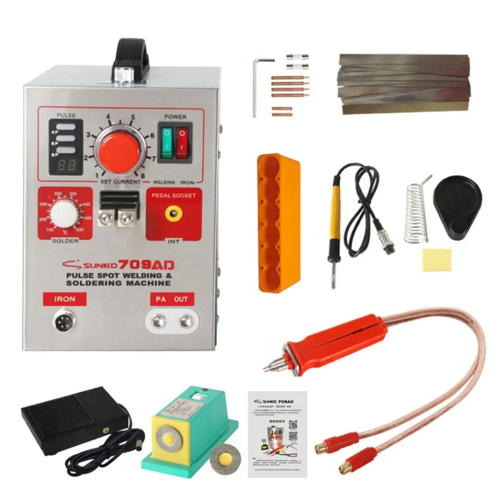 SUNKO S709AD high power 18650 lithium battery spot welder 110V 220V with pulse display automatic cooling system radiation system 6