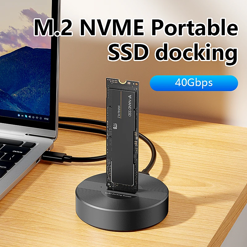 M.2 NVME SSD Docking Station 40Gbps High Speed Transfer External Compatible Thunderbolt 4/3 USB4.0 hdd docking station