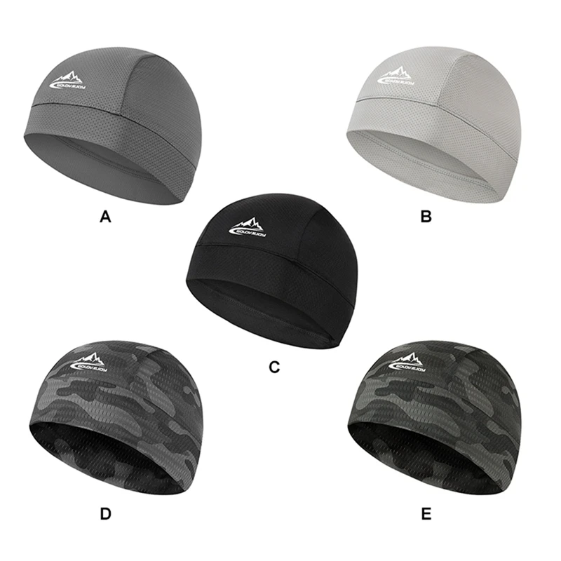 Casque Bonnet,Delaman Casque Bonnet Pour Hiver Et Été Séchage Rapide Coupe-Vent Doublure De Casque Et Chapeau Pour Sport En Plein Air Vélo Moto Randonnée Campin (Color : Gray