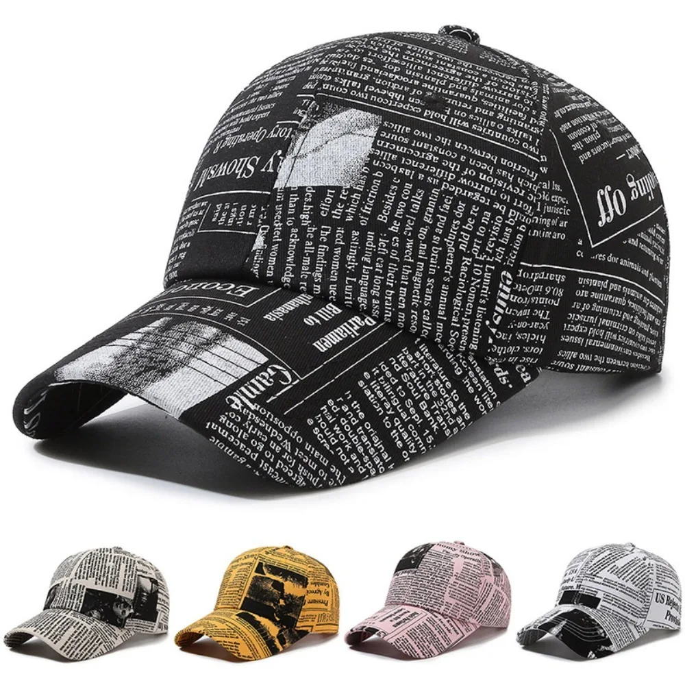 Letter Print Baseball Cap Breathable Adjustable Unisex Sun Protection Snapback Hat Men