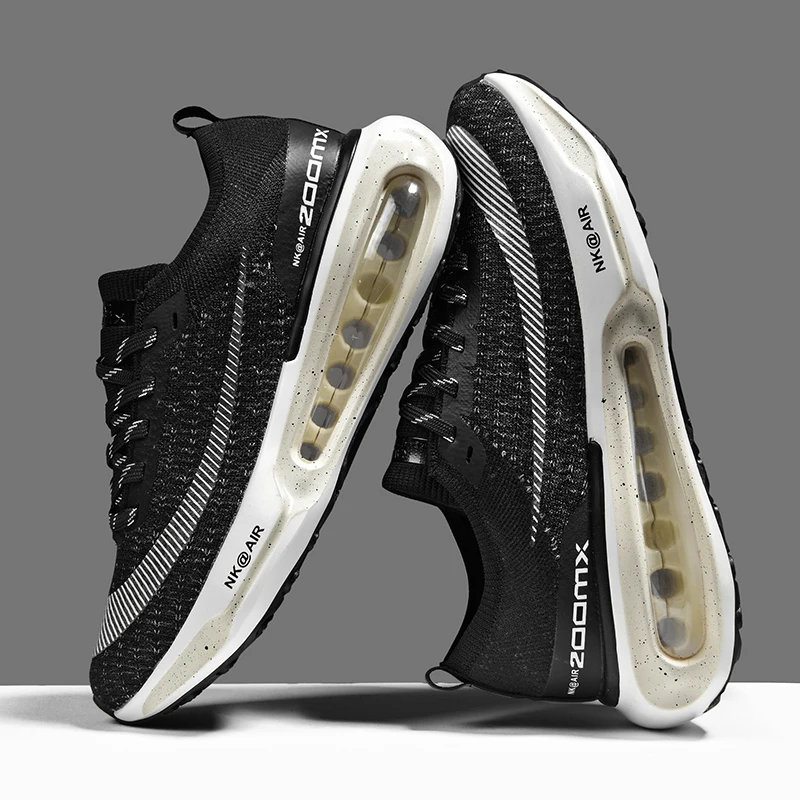 

New 2023 Air Cushion Men Running Shoes Thick Bottom Shoes Breathable Training Footwear Thickened Lining Couple Sports Sneakers