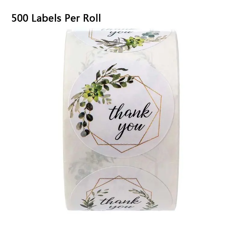 Thank You Stickers 500pcs/roll Plants Decals DIY Craft Project Adhesive Supplies