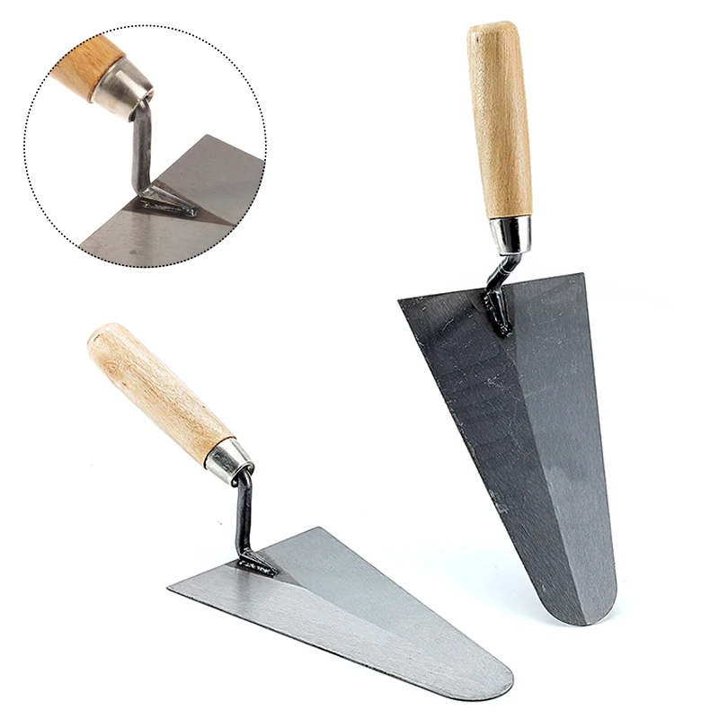 3 Sizes Plaster Trowels, Stainless Steel Paint Plastering Finishing Hand Tools With Wooden Handle, Concrete Trowel For Drywall Repairs And Spreading