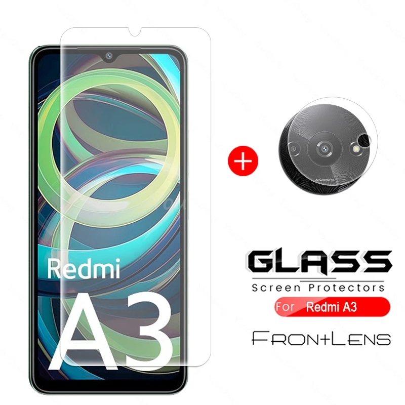 

For Xiaomi Redmi A3 Glass for Redmi A3 Tempered Glass Phone Front Screen Protector Camera Lens Flim Redmi A3 Glass