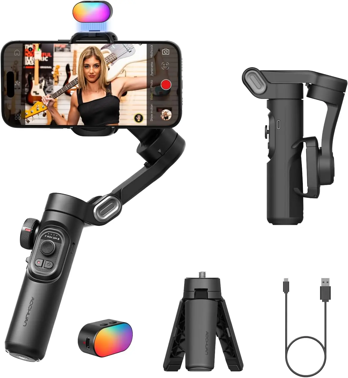 Dji Osmo Mobile Se AOCHUAN Stabilisateur De Cardan Pour Smartphone, Trépied  Intelligent De Suivi Du Visage Sans Application U2013 Stabilisateur De  Cardan 4 En 1 Pour Gimbal Smartphone