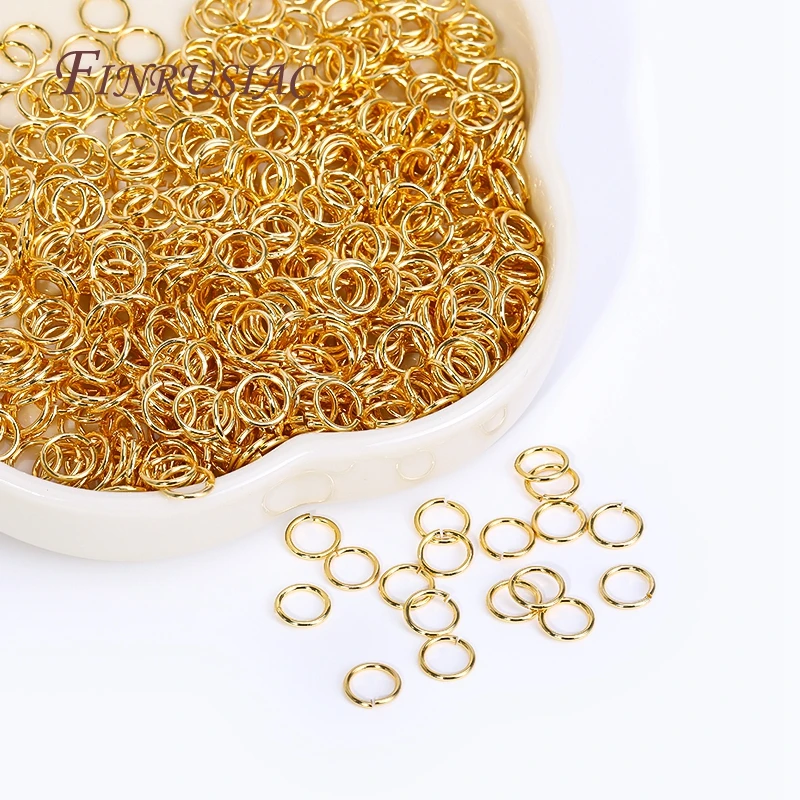 200pcs/lot 18K Gold Plated Open Jump Rings Wholesale ,Brass Metal Split
