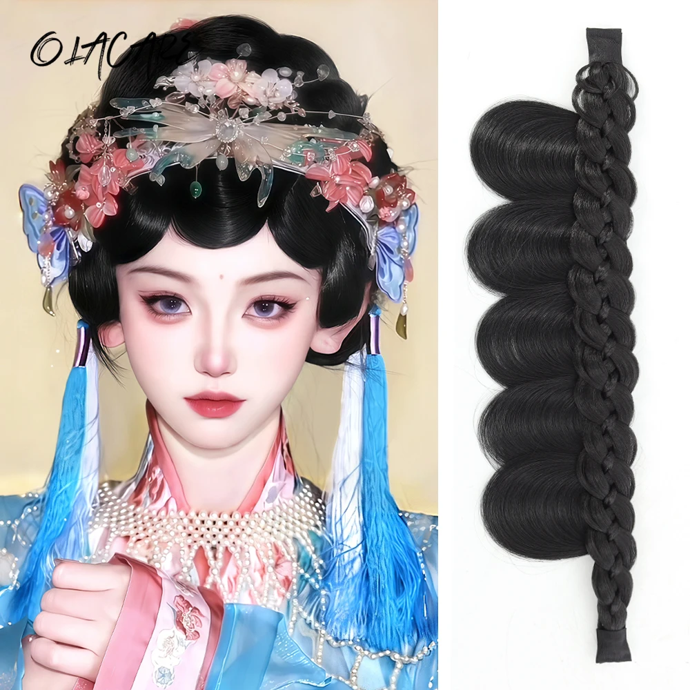 Synthetic Curly Wig for Women with Bangs and Vintage Style