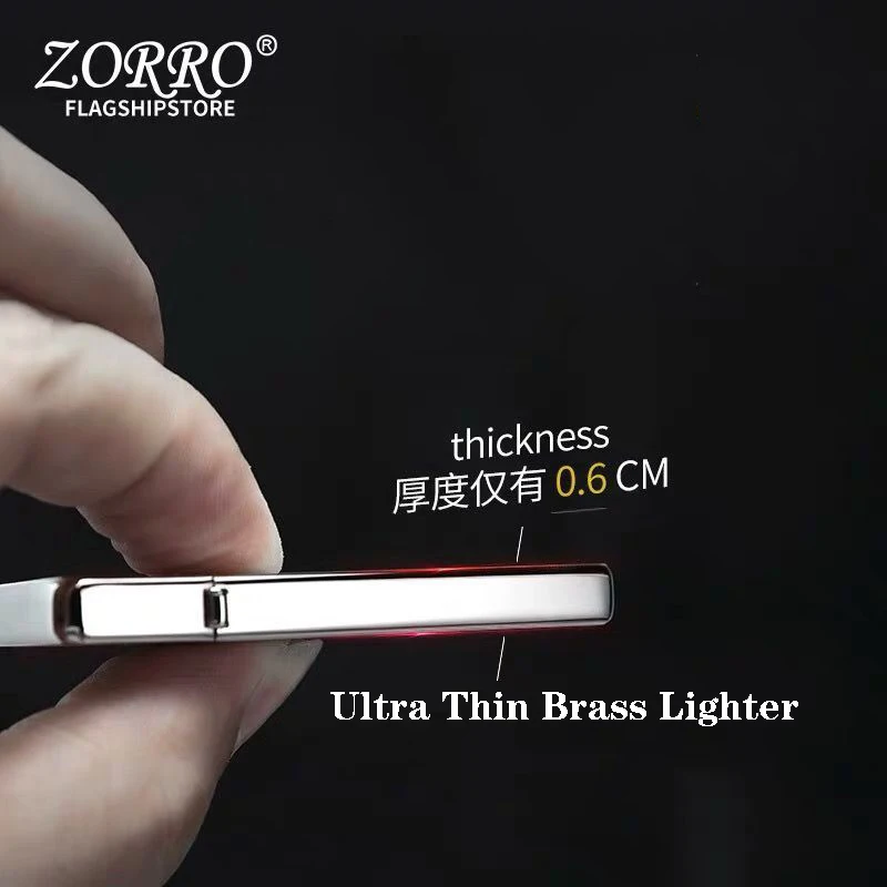Zorro-超薄型の純銅ミニ灯油ライター,ポータブル金属防風,ガジェット