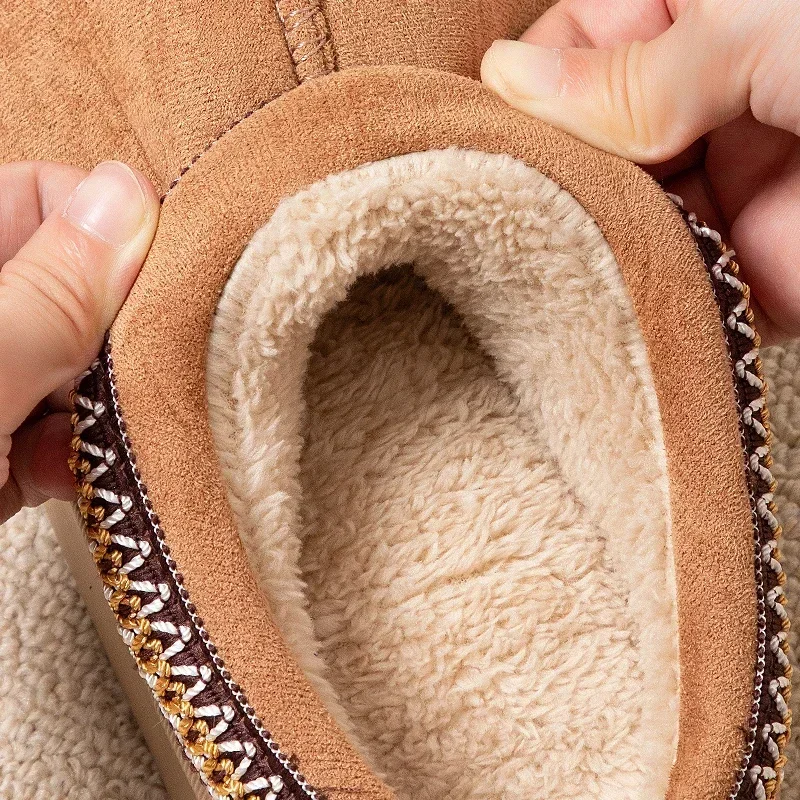 NEW Winter Woman Slippers Plush Interior Anti Slip Sole Thick Bottom Embroider Fashion  Warm Slippers Use Indoor Outdoor 6