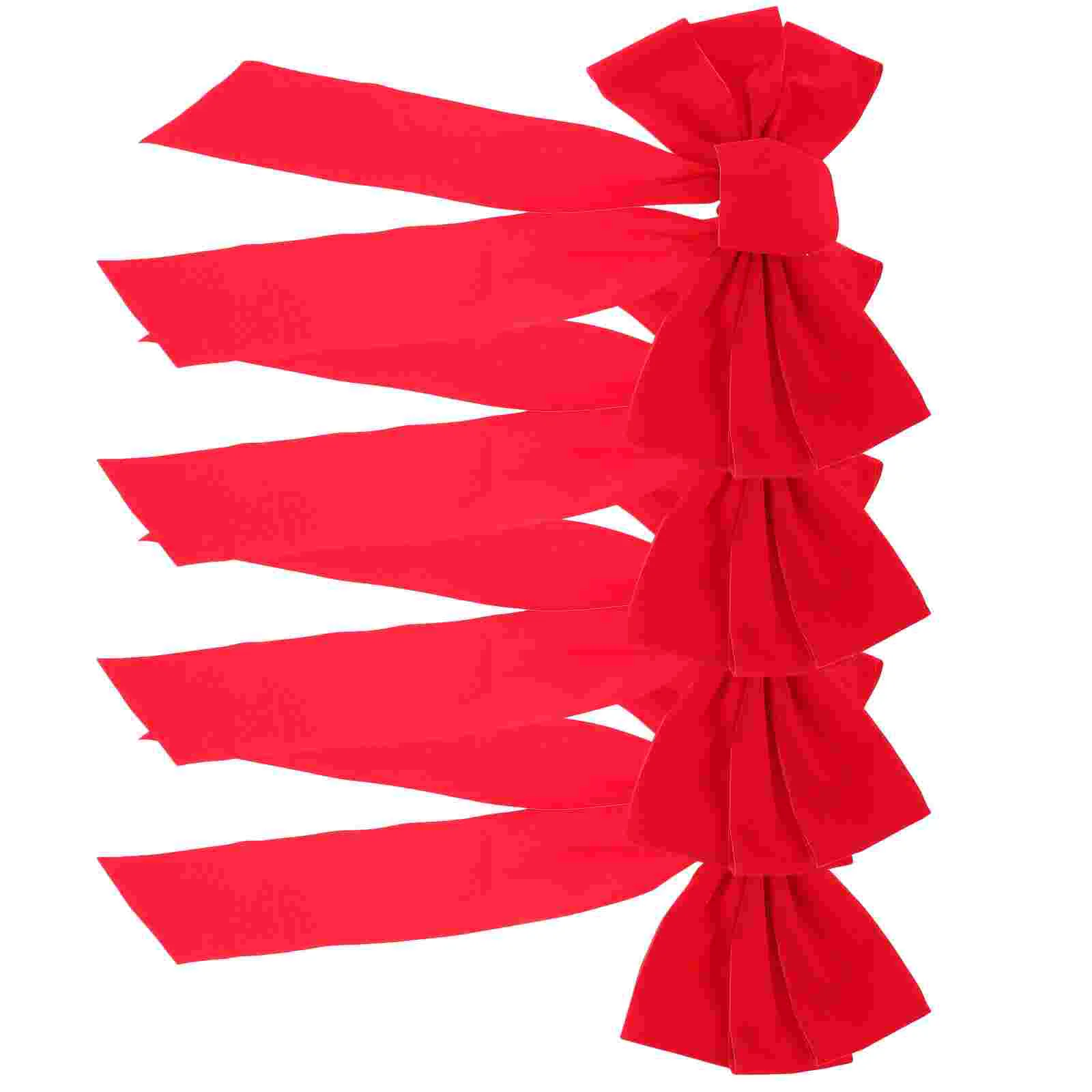 

4PCS Red Christmas Bows Decorative Bowknot Natural Ornament Bow for Gift Bows Christmas Decorate Tree Festival Holiday Party