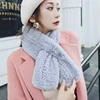 Rex Rabbit Fur Knitted Scarf Foulard Fashion Solid Shawls Rectangle Scarves for Women Winter Warm Real Fur Shawls 3