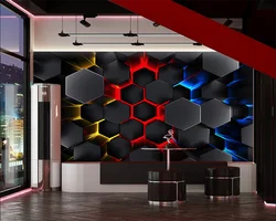 beibehang Custom three-dimensional technology sense geometric gym background KTV decorative papel de parede wallpaper