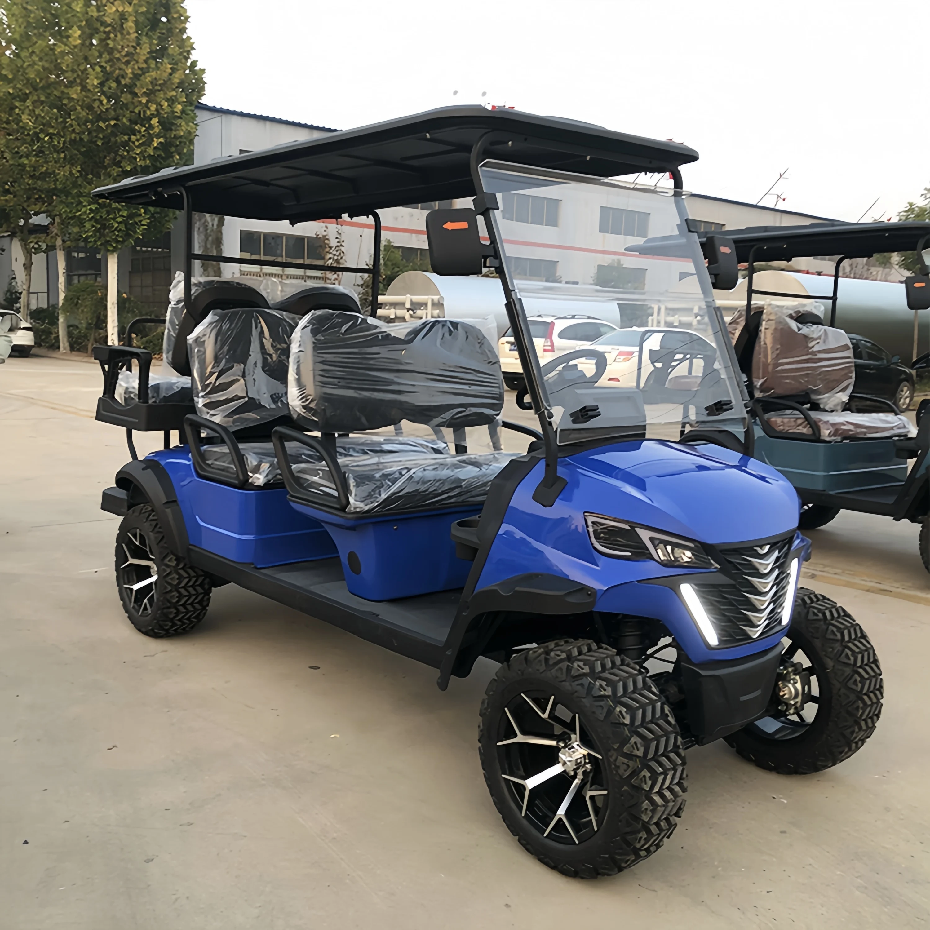 Shining chinese 48v low cheap price electric 4 seat solar panel electric golf cart price sale golf buggy