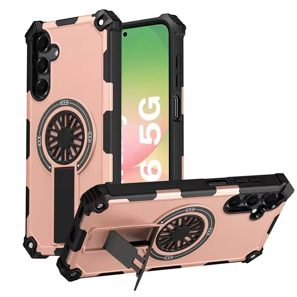 Magnetic Folding Stand Armor Phone Case with Magsafe Dual Layer Military Cover