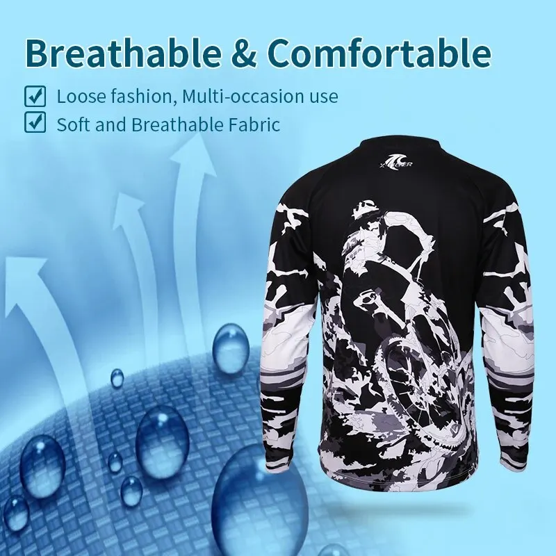 X-TIGER Maglia Ciclismo Uomo - T-Shirt Tecnica Traspirante Per MTB E Mountain Bike, Asciugatura Rapida - Foto 7