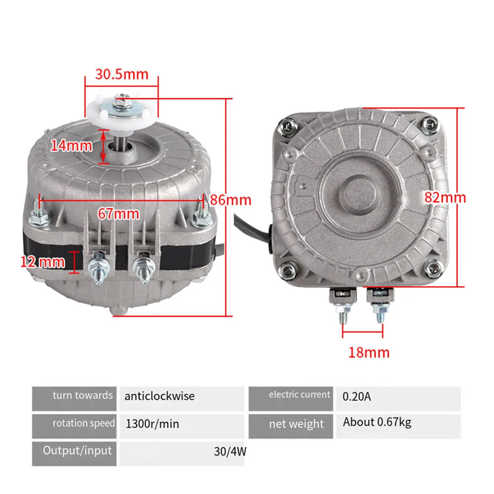 30W Refrigeration Condenser Fan Motor Refrigerator Fan Motor Freezer Refrigerator Fan Motor Cooling Fans 220v 50HZ For Refrigerators/freezers