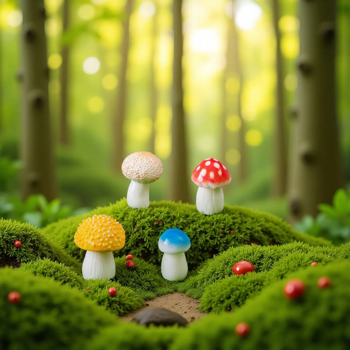 Creative Micro Landscape Healing Mushroom Set – Desktop and Car Decoration Ornaments