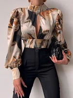 Backless Hollow Print Shirt 2