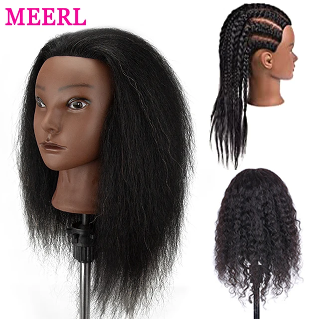 Professional Hair Styling Head Real Hair  Professional Afro Hair Styling  Head - Afro - Aliexpress