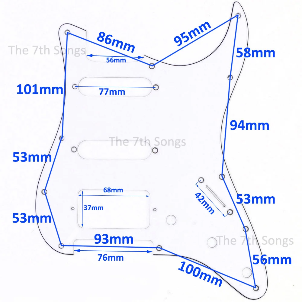 HSS Texas Rock mit SH4 SSV-Steg im JB/S*hr-Stil, Alnico 5, flache Stange, E-Gitarre, vorverdrahtet, geladenes Schlagbrett, Tonabnehmerverkabelung – Detail 1