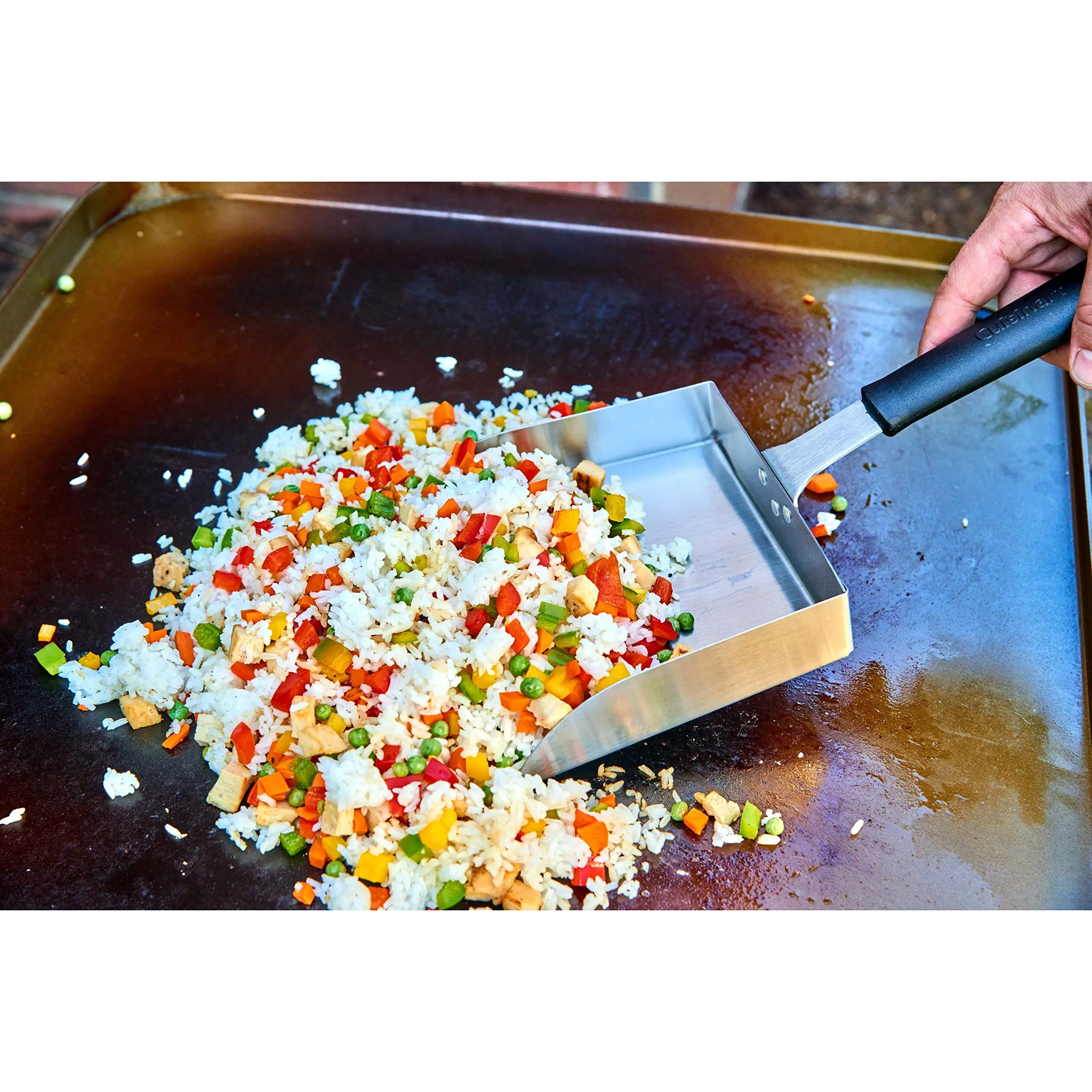 Stanbroil Stainless Steel Griddle Food Mover Smash Burger Food Shovel Grill Spatula Great For Stir Fry And Move Food, 15inch