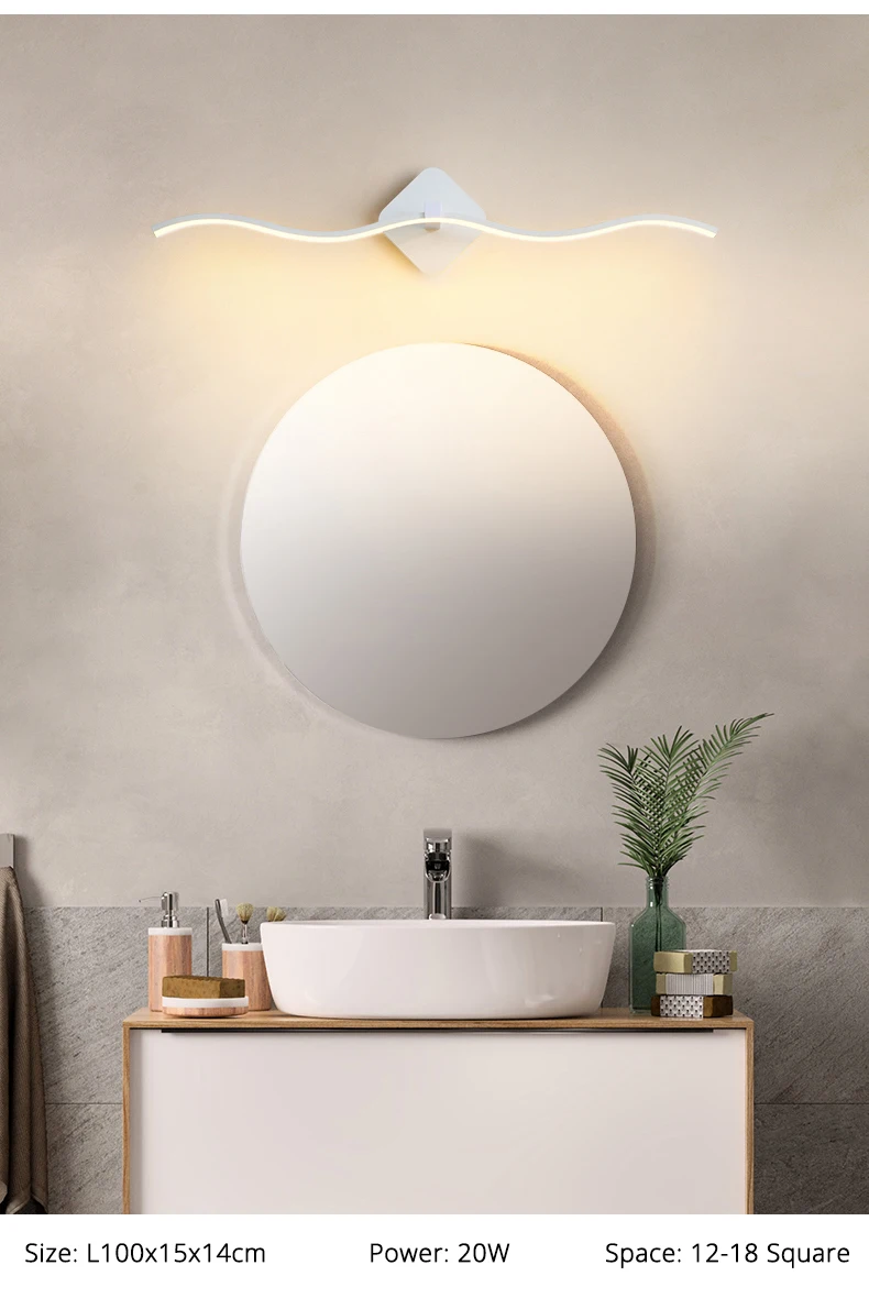 Description Picture 6 of itemMinimalist Led Bathroom Wall Lamp Vanity Light 60CM 80CM 100CM Indoor lighting Home Decor Wall Sconces cabinet of mirror Fixture