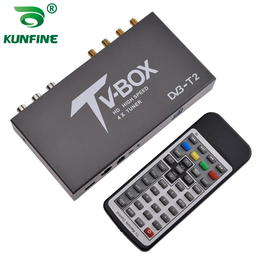 HDTV Car DVB-T2 DVB-T MULTI PLP Digital TV Receiver With 4 Tuner Antenna HDMI HDTV Russia High Speed