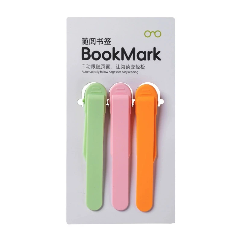 1/2/3/6Pcs Silicone Bookmark Automatically Follow Page Flipping Student Bookmark Office Stationery Home Office School Supplies