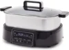 Stainless Steel 8-in-1 Skillet Grill & Slow Cooker, Presets to Saute Steam Stir-Fry and Cook Rice, Healthy Ceramic Nonstick and 1