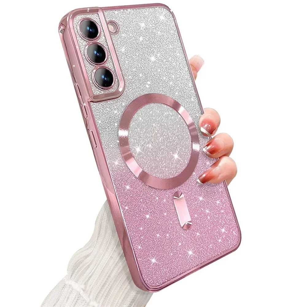 Gradient Glitter Magnetic Bling Soft Clear TPU Phone Case