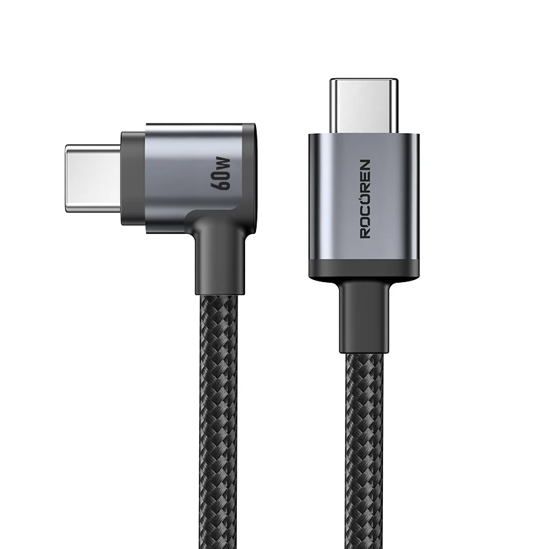 ตัวเลือกสินค้า สายชาร์จ USB Type-C ข้อศอก 90 องศา ความเร็วสูง PD100W