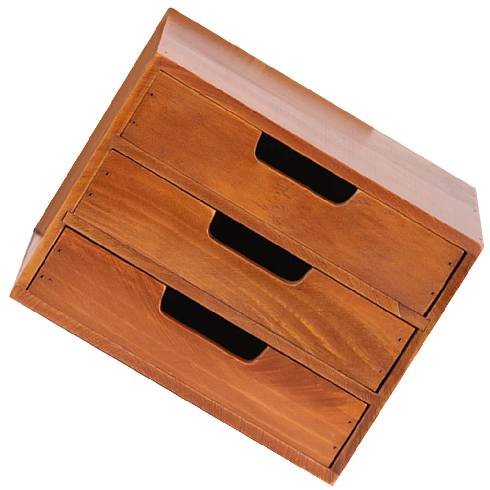 

Настольный органайзер с выдвижными ящиками, 3-ярусная коробка для хранения мелочей, деревянный маленький ящик для ювелирных изделий, безделушек, канцелярские товары