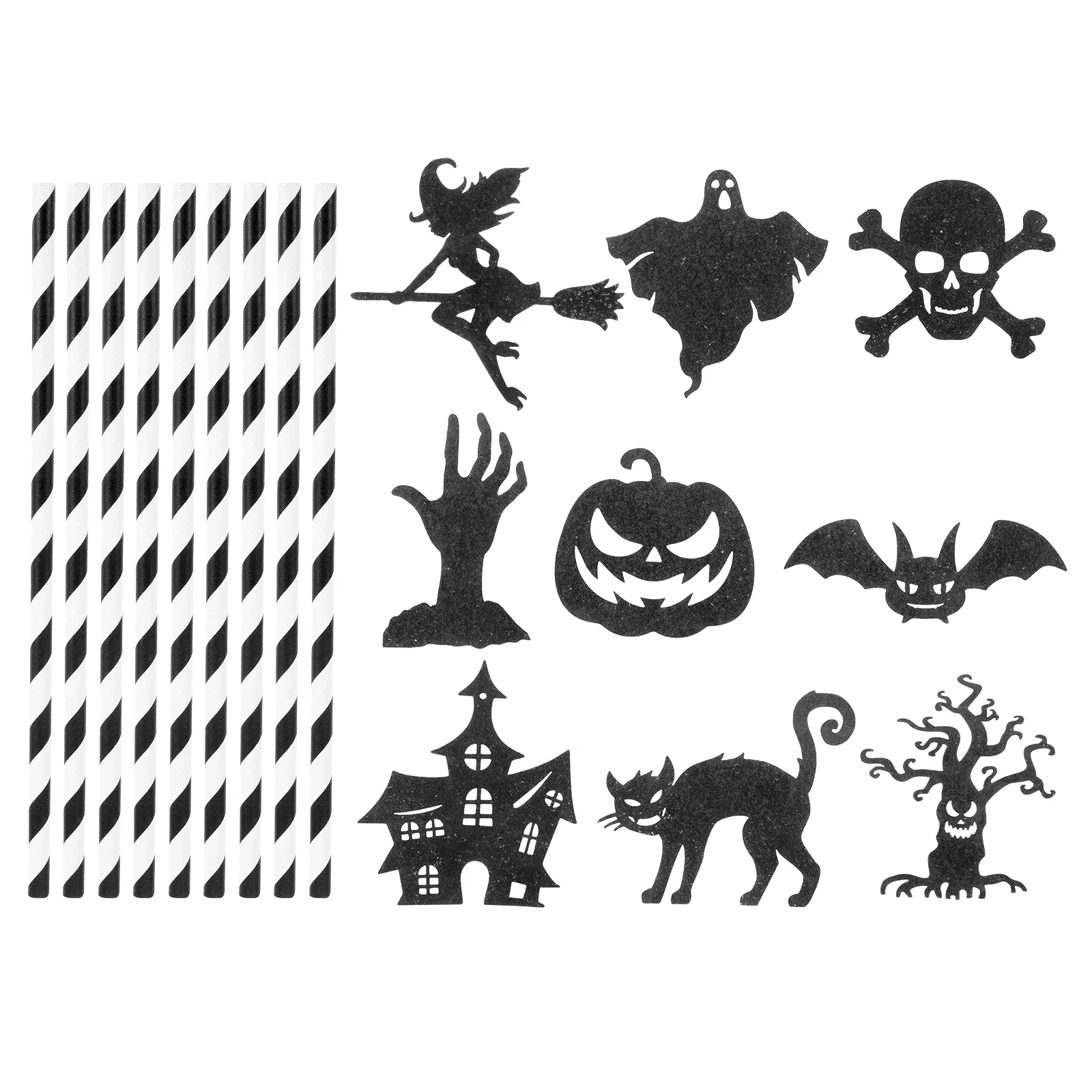Halloween Straws Decoration for Party Cartoon Decorative Milk Drinking Pumpkin