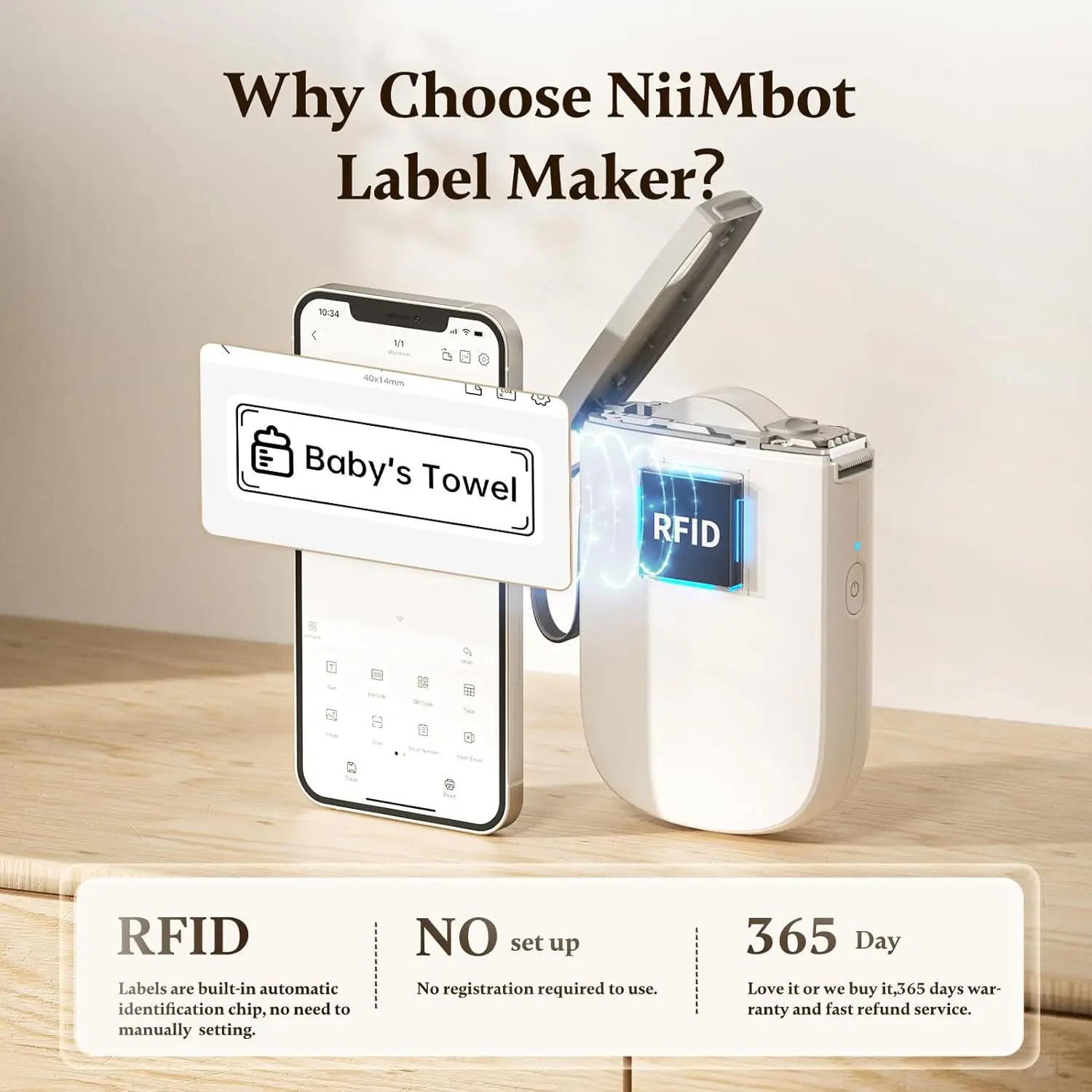 Niimbot D110 D11H 300dpi Bluetooth Label Printer Compact Wireless&Feature-Rich for Labeling Excellence Mobile Phone Durabiility